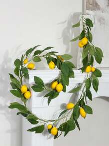 Artificial Lemon Rattan With Green Leaves, 180cm, 70.86inch, Restaurant Decoration, Valentine's Day Gift, New Year Decoration, Spring/Summer Decorative Ornaments, PE, Home Decorations, Gardening Decorations, Home Decorations, Wedding Decorations, School Dormitory Office Decorations, Outdoor Party Event Holiday Birthday Party Decorations, Doorway Hotel Restaurant Living Room Bedroom Banquet Kitchen Decorations, Valentine Day, Gift - Multicolor - View 3