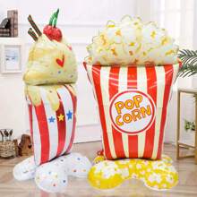1pc, 61-Inch Large Base Popcorn/Ice Cream/Waffle Balloon - Fun Party Decoration For Weddings, Anniversaries And Engagements - Indoor/Outdoor Use - Multicolor - View 2