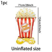 1pc, 61-Inch Large Base Popcorn/Ice Cream/Waffle Balloon - Fun Party Decoration For Weddings, Anniversaries And Engagements - Indoor/Outdoor Use - Multicolor - View 3