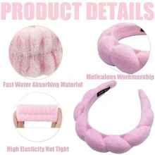 1/6 件/套柔软面部头带、腕带、发夹和发圈，包括洗脸发带、头带、腕带、毛绒发带和花发夹、化妆和护肤头带和腕带、用于洗脸的蓬松化妆头带、护肤头带、美容、护肤产品、水疗、自我护理、护肤工具、面部护理、美容师用品、皮肤、洗面奶、面部