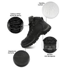 Bota Coturno Couro Impermeável Masculino Moto Tênis Trabalho