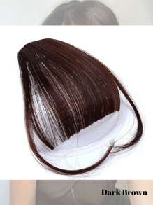 合成自然额头假刘海空气刘海假发女款真人漫画齐刘海隐形假发合成空气刘海假发女式迷你假刘海黑棕色假发接发 - 黑色 - 查看 25