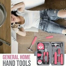 1 Set Of Multifunctional Home Pink Toolbox For Electrical Appliances Computer Hardware Home Maintenance Workers Multifunctional Car Combination Toolbox For Home Use Pink Women's Toolbox Including All Necessities Christmas Gifts For Universities Apartments Rooms - Pink - View 2