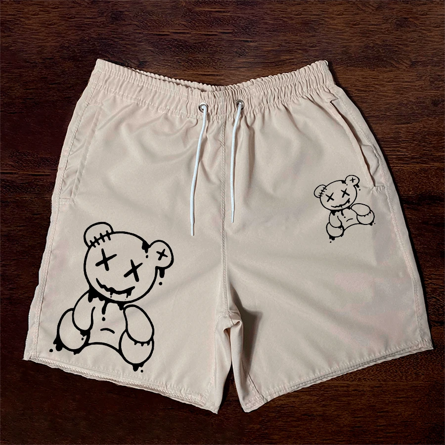 Men's Short Bear Newspaper Urbans Money Company Skate Short Tac Tel In Elastane - Màu be - Xem 1