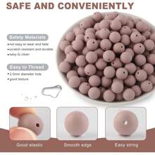 30 peças/20 peças 12mm/15mm Contas de Silicone, Usadas para Fabricação de Chaveiros, Contas Solta de Silicone para Fabricação de Pulseiras e Colares, e Contas de Silicone Circular para Canetas