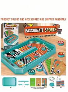 Juego de mesa 6 en 1: Futbolín, Baloncesto, Hockey de aire, Billar, Hockey de disco y Juego de tiro de mesa - Multicolor - Ver 14