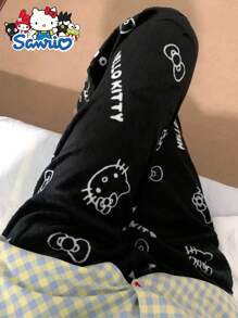 Sanrio Pantalones de pijama de franela Hello Kitty acogedores - Suaves, cálidos, glutinosos y cómodos para damas y caballeros - Ropa casual de otoño e invierno para el hogar, pantalones versátiles para salir, de vacaciones