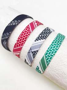 1 件/2 件/4 件男女通用可调节编织手链，波西米亚风格几何图案手工编织手链，彩色流苏波西米亚友谊手链，混搭 - 彩色 - 查看 2