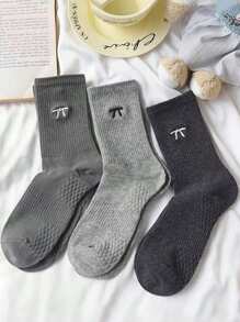 3 Pairs Breathable Moisture-Wicking Medium Length Socks, Random Assortment