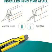 Fitas de vedação para portas de chuveiro de PVC de vidro fino de 4-6 mm - 50 cm, 2 peças retas de 23 mm, proteção de borracha à prova d'água para portas de vidro e tela, acessório de banheiro de fácil instalação, decoração de banheiro, decoração de outono, volta às aulas