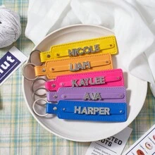 Personalisierter Acryl Mehrfarbiger Buchstaben Schlüsselanhänger, bestes Weihnachtsgeschenk, Geburtstagsüberraschung für Familie und Freunde, Leder Schlüsselanhänger, Acryl Namenspersonalisierung, Herbst/Winter Feiertags Geschenk, Überraschung für Lieblingsmenschen