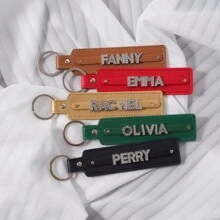 Personalisierter Acryl Mehrfarbiger Buchstaben Schlüsselanhänger, bestes Weihnachtsgeschenk, Geburtstagsüberraschung für Familie und Freunde, Leder Schlüsselanhänger, Acryl Namenspersonalisierung, Herbst/Winter Feiertags Geschenk, Überraschung für Lieblingsmenschen