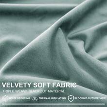 CYCMACO 2 Piece Velvet Indoor Curtains, Modern Bedroom Blackout Curtains With Eyelets, Cold Insulating Thermal Curtain For Living Room Lounge Children's Room - 墨綠色 - 查看 3