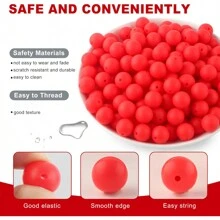 30 peças/20 peças 12mm/15mm Contas de Silicone, Usadas para Fabricação de Chaveiros, Contas Solta de Silicone para Fabricação de Pulseiras e Colares, e Contas de Silicone Circular para Canetas