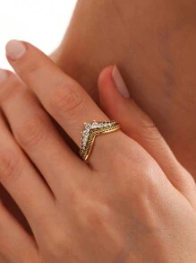 1 st. 925 sterling zilveren strass omringd door vierkante strass ring voor vrouwen klassieke heldere sprankelende kroon ring zilveren ring voor vrouwen voor meisjes, vintage en vingeraccessoire voor cadeau sieraden