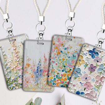 1 件鼠尾草主题身份证夹，带挂绳，医生/护士，公交卡，学生证夹，学校用品，返校