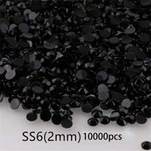 10000/5000 Pcs Bulk Pack 2-4mm Resin Non-Hotfix Rhinestone Loose Flat Bottom Plastic Crystal DIY Sparkly Strass Stones, Diamond Art Supplies