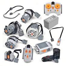 Elektromotor-Einheit-Kit, angetriebener mechanischer Bausteinsatz, kompatibel mit Konstruktionssteinen, batteriebetriebener RC-Bausteinsatz für Sportwagen, Automobile, Züge und Zubehör, leistungsstarke Motoreinheit mit fortschrittlicher Steuerung und Kompatibilität. Zimmer dekorieren, Wintergeschenk, Zug, Motor, Bausteine, RC Automodell Spielzeug (Zufallsfarbe)