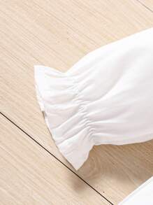 Young Girls Lace Collar Blouse For Spring And Autumn - White - View 4