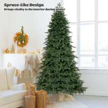 Lifezeal 6/7.5 FT Artificial Xmas Tree With 721/1019 PE PVC Branch Tips & Folding Metal Stand
