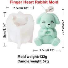 Adorable Silicone Bunny Molds - Molds For Resin, Plaster, And Candle Making, Animal Themed Oval DIY Crafting Tools For Aromatherapy, Decorations, And Creative Projects - Perfect For Crafting Enthusiasts And DIY Lovers - White - View 3