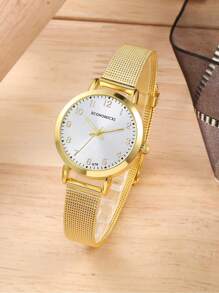 ECONOMICXI New Concept Women's Quartz Watch Fashion Star Student Korean Digital Roman Steel Strap Women's Watch As A Gift For Students Returning To School