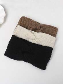 1PC Cold Resistant Headband, Hair Accessory Headscarf, Women's Wide Headband, Knitted Autumn And Winter Casual Knitted Headband - 1pc - View 2