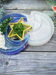 1 个星月硅胶模具，适用于制作蜡烛、蜡熔和零食托盘 - 彩色 - 查看 3