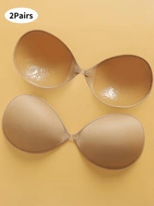 2 Pairs Of Bio-Glue Self-Adhesive Invisible Bra Nipple Stickers For Women To Gather And Enlarge Small Breasts To Make Them Bigger Wedding Dress Invisible Underwear Thickened Nipple Stickers