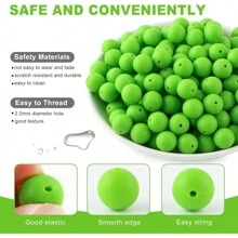 30 peças/20 peças 12mm/15mm Contas de Silicone, Usadas para Fabricação de Chaveiros, Contas Solta de Silicone para Fabricação de Pulseiras e Colares, e Contas de Silicone Circular para Canetas