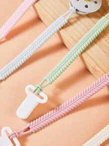 2pcs/Set Baby Pacifier & Pacifier Clip, Silicone Pacifier Head, 0-6 Months And 6-36 Months, Extra Soft, Anti-Colic, Newborn To 36 Months, Mimic Breastfeeding, Prevent Losing