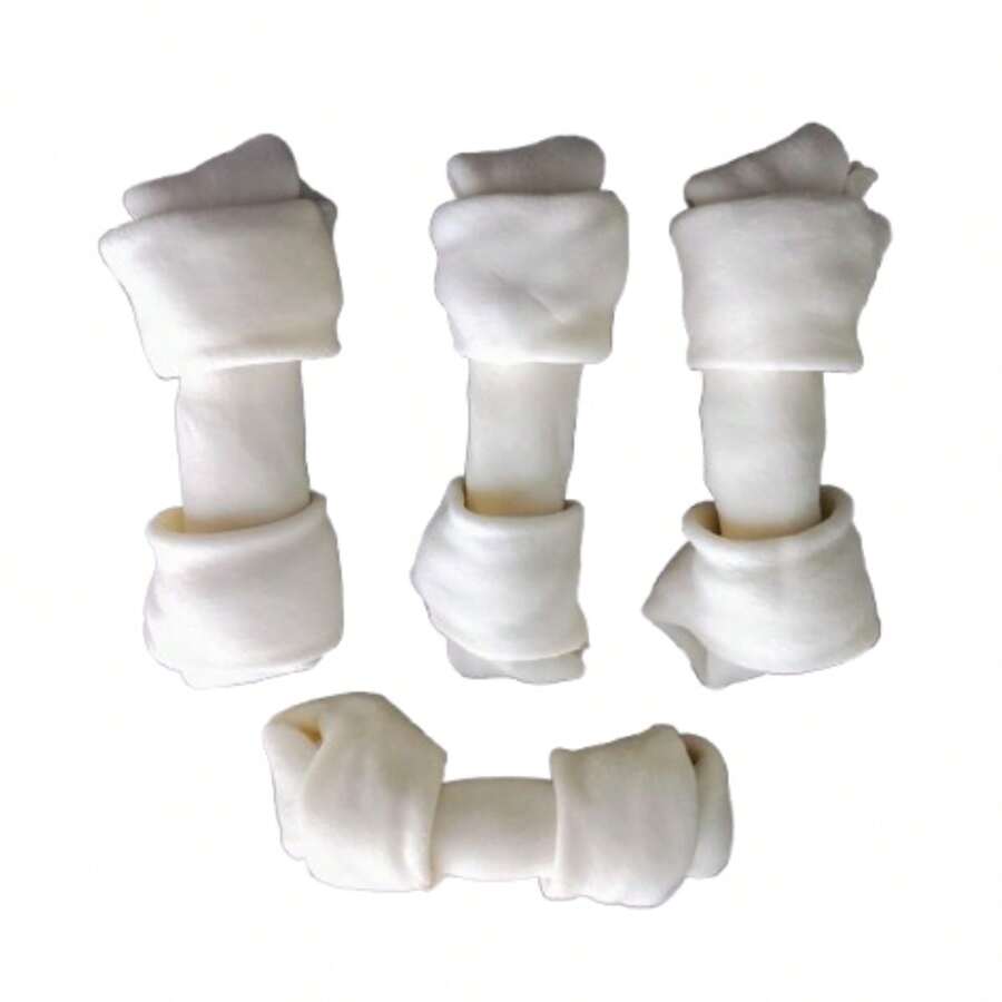 4 Huesos De Carnaza Natural Para Perro - Blanco - Ver 1