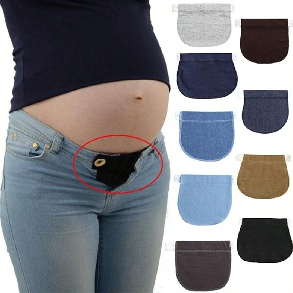 1 pieza Cinturón de maternidad para embarazo, extensor elástico de cintura ajustable para ropa y pantalones de embarazada