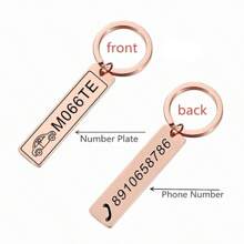 Personalized Custom Phone Number Logo Name Keychain Women Men Car Key Ring Double Sided Laser Engrave Stainless Steel Key Chain
