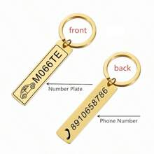 Personalized Custom Phone Number Logo Name Keychain Women Men Car Key Ring Double Sided Laser Engrave Stainless Steel Key Chain