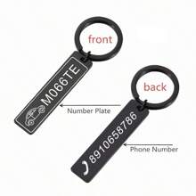 Personalized Custom Phone Number Logo Name Keychain Women Men Car Key Ring Double Sided Laser Engrave Stainless Steel Key Chain