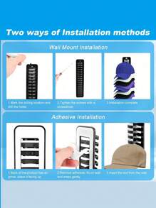 1/2 piezas Perchero de pared para almacenar gorras de béisbol, organizador de sombreros multicapa que sostiene 16 gorras, apropiado para el hogar, oficina, dormitorio, fiesta de revelación de género, perfecto para cumpleaños, bodas, fiestas, el regalo perfecto para colegas, amigos y familiares, de vuelta a la escuela