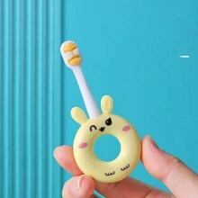 1pc Infant Toothbrush, 10,000 Soft Bristles, Protects Gums, Cartoon Rabbit Design, Great As Christmas, Halloween Kids Gift