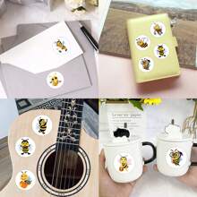 500pcs/Roll Cute Cartoon Bee Stickers, Practical Minimalist Multi-Function,School Supplies,Back To School