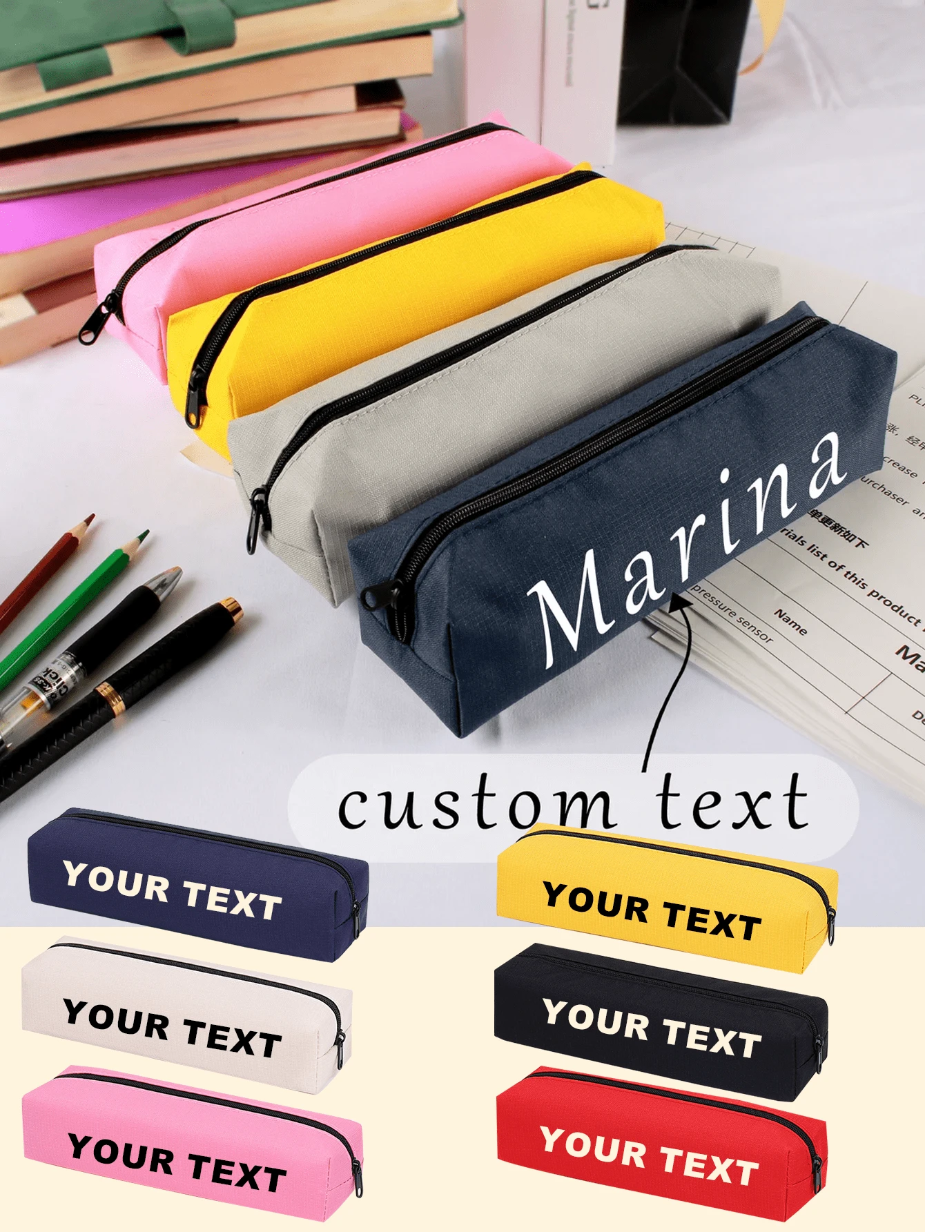 Personalized Children's Pencil Case; Engraved Travel Bag; Printed Pencil Zipper Bag; Customized School Supplies For The School Season; Stationery; Pencil Boxback To School Winter Gift Ideas Boy Girl Valentine's Day,Multi-Functional,Ornamental,Letter,Stylish,Modern,Colorful,Cute,Adorable,Casual,Custom,Personalised,Unique,Customized,Ideal Gifts For Him,Ideal Gifts For Her