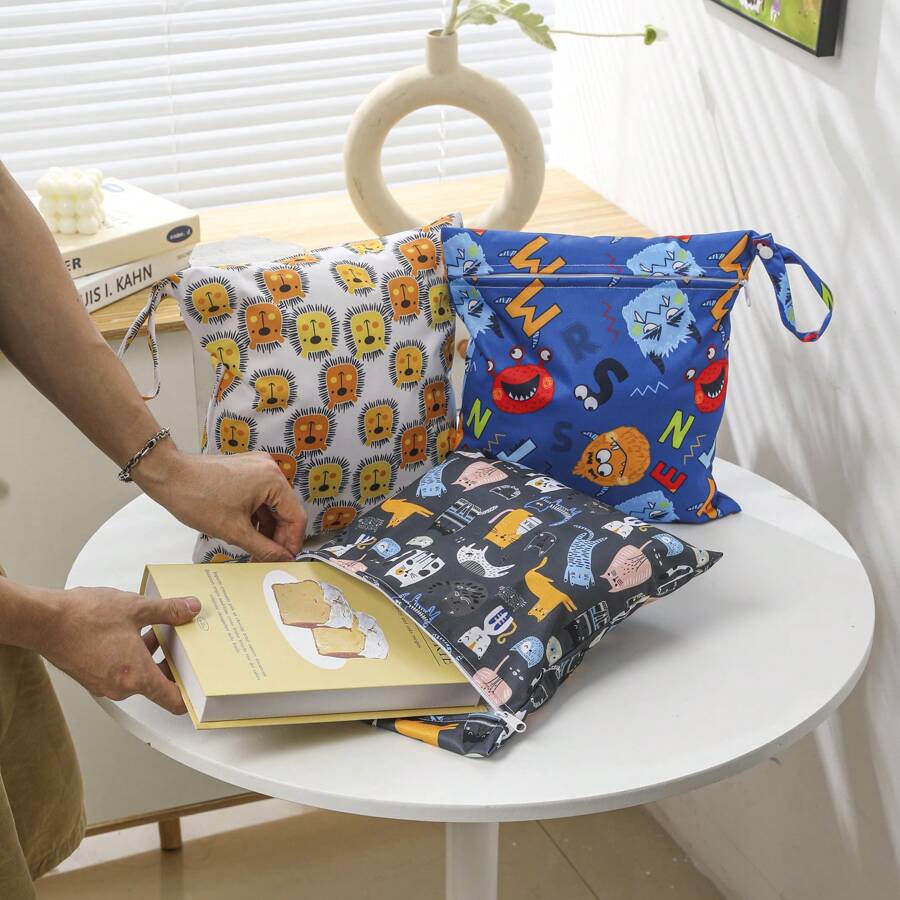 1 paquete de bolsas impermeables reutilizables para mojado y seco, bolsa para playa, piscina, gimnasio, yoga, artículos de tocador, guardería, organizador para traje de baño y ropa mojada