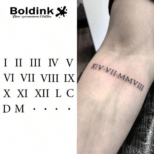 Boldink Tatuaggi temporanei Boldink, tipografia artistica in inglese, citazioni personalizzate, design mini e piccolo, design semplice ed elegante, finitura opaca naturale, tatuaggio impermeabile a lunga durata di 1-2 settimane, facile da applicare, ottimo aspetto