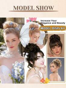Chignon synthétique en désordre avec pince à cheveux. Rallonges de queue de cheval bouclée et ondulée. Accessoires pour chouchou et chignon pour femmes. Pièce de chignon en désordre synthétique avec pince à cheveux. Chignons ébouriffés, rallonges de cheveux bouclés et faux chignons pour femmes