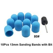 Easy Nail 10 Pcs Purple Nail Sanding Caps With Bit Nail Drill Bits For Foot File Callus Remover, Manicure Pedicure Nail Polisher #80 #120 #180 - Multicolor - View 19