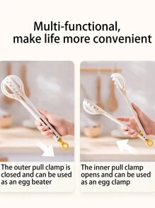 1 pieza Pinzas multiusos para pasta, diseño en zigzag, pueden sostener fideos, huevos, vegetales, pueden batir huevos, para uso en restaurantes y hogar, en bufé y servir alimentos, utensilios de cocina, prevención de quemaduras, regalo de Navidad