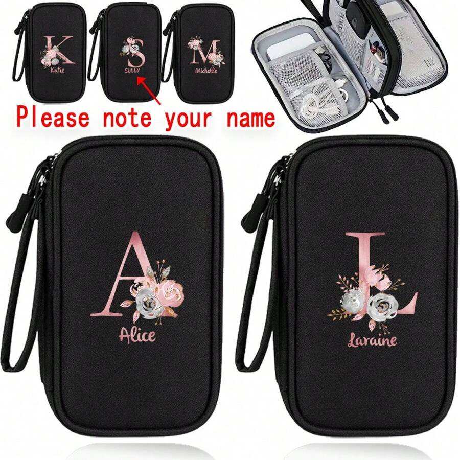 定制专属数码收纳包、移动电源、鼠标、充电器、数据线、移动电源、硬盘盒、保护套、旅行线收纳袋，适用于电子产品和收纳袋，便携式电缆管理，适用于旅行和家庭