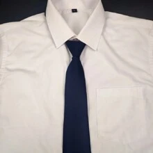 1pc Men's Slouchy No-Tie Zipper Polyester Necktie, Casual Wear And Party Gift Accessory Suitable For Shirts