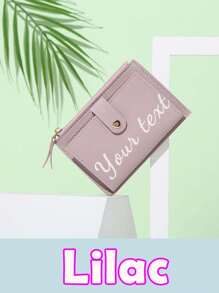 Billetera mini con cremallera personalizada - Portacartas y estuche para identificación con texto personalizado, regalo perfecto para la novia, anti-pérdida para el Día de San Valentín