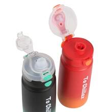 21 Ounces Double-Lid Highly Attractive Gradient Color Sports Water Cup Large-Capacity Bounce Cup Portable Water Cup Double-Layer Insulated Cup Cycling Leisure Outdoor Hiking Mountaineering Water Bottle Customized 1 Pack