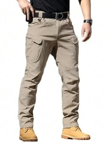 Pantalones Tácticos Militares Impermeables Cortavientos Cargo Casual - Caqui - Ver 6